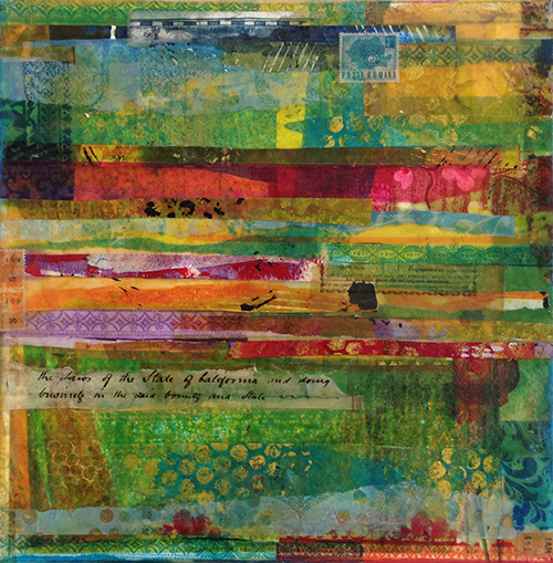 Beeswax and Paper on Canvas 12" x 12"