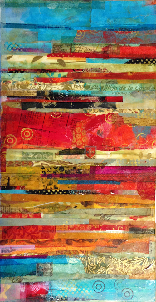 Beeswax and Paper on Canvas 10" x19.75"