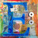 Beeswax Collage on Wood  6.125" x 6.5"