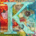 Beeswax Collage on Wood  6.125" x 6.5"