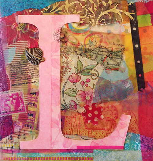 Beeswax Collage on Wood  6.125" x 6.5"