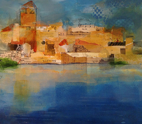 Acrylic and Collage on Paper, 11" x 9.75"